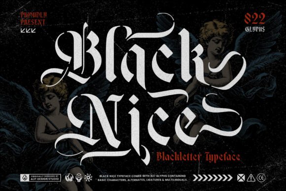 Black Nice Typeface – A Bold Fusion of Blackletter and Stencil for Modern Design