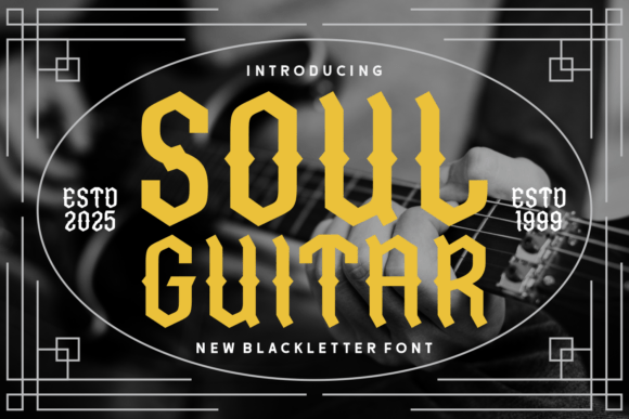 Soul Guitar: A Bold Blackletter Font for Impactful Design