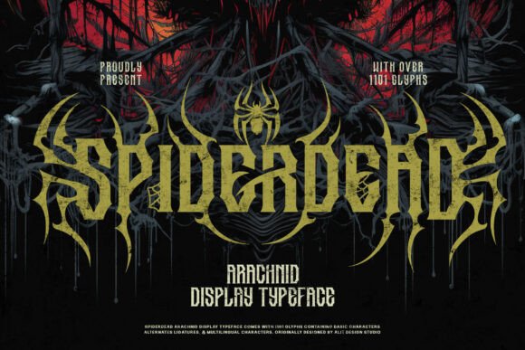 Spider Dead: A Bold and Gothic Arachnid-Themed Typeface for Edgy Design Projects