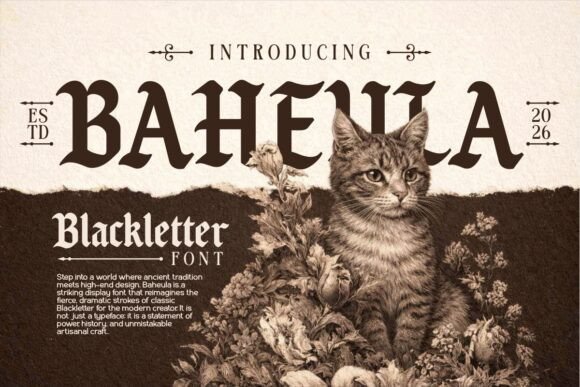 Step Into a World of Timeless Craftsmanship with the Baheula Font